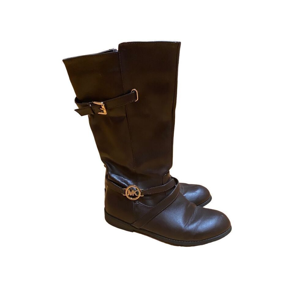 Michael Kors Emma Louise Brown Zip Up Boots Girls size 5